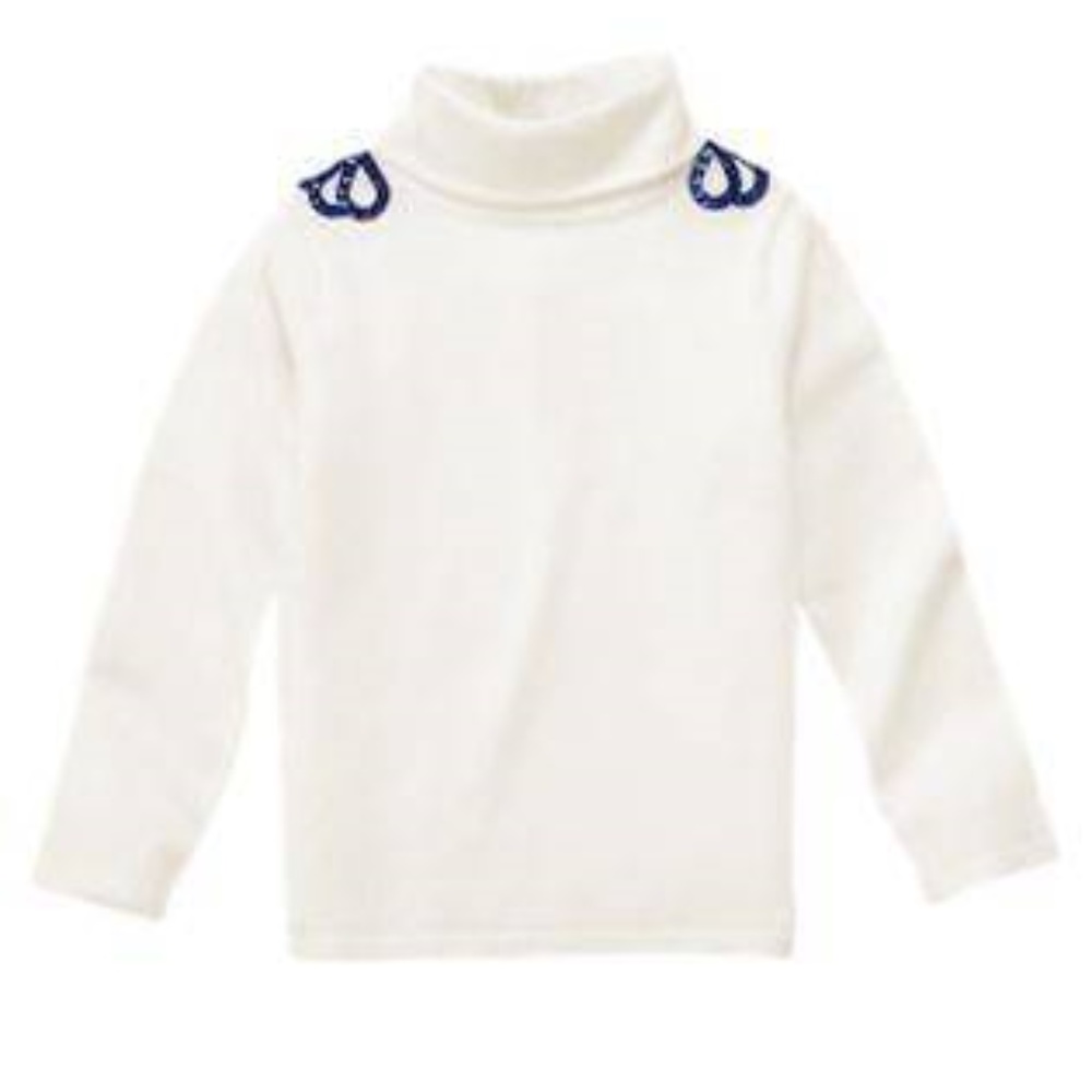 "PEACOCK PETALS" Sequin Turtleneck Top